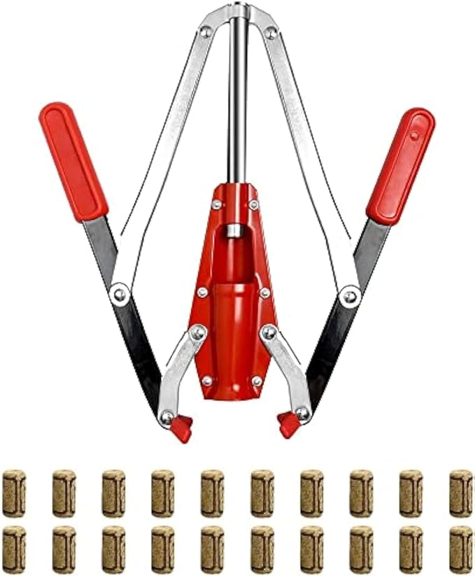 FastRack Double Lever Corker for Wine Bottles | Wine Bottle Corker with 20 Pcs Wine Corks | #8 Agglomerated corks Durable, Dual-Lever Design for Consistent Sealing | 14" Height – Made in Portugal