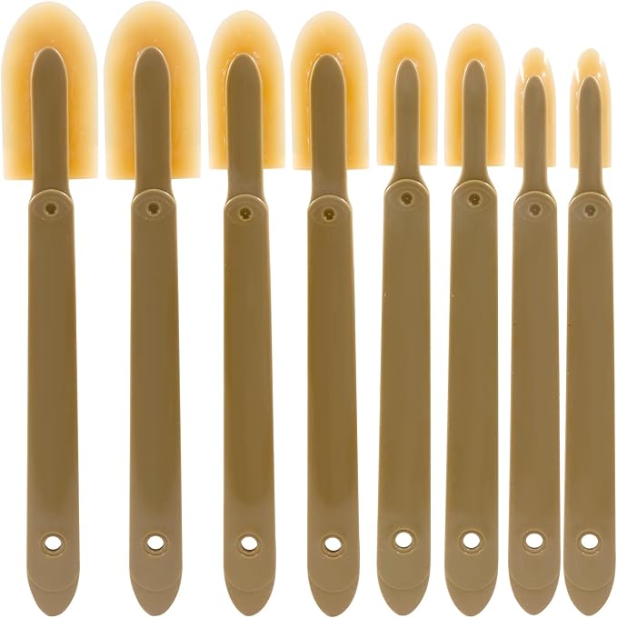 8 Pcs Rubber Caulking Tool Set - 4 Size Reusable Sealant Spatula Kit with Grip for Smooth Finishing on Tiles, Brick & Bathroom