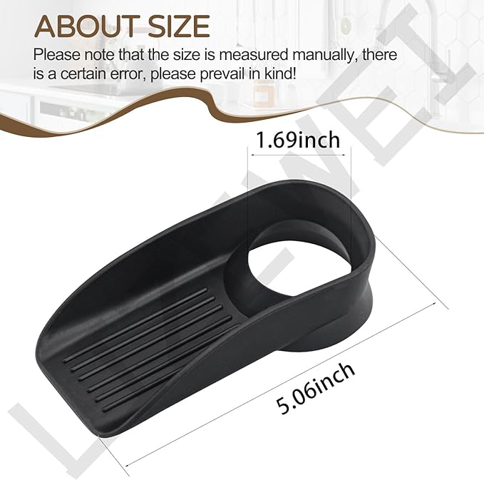 Black Dishwasher Air Gap Cover Water Ramp Silicone Splash Guard, Universal Accessory for Dishwasher Air Gap, 4° Overflow Spout Extender for Dishwasher - Drain Water Efficiently