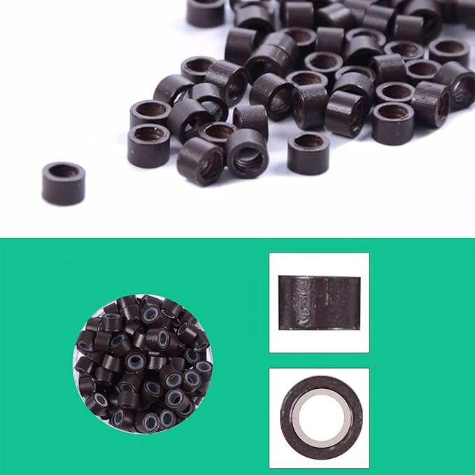 Orgrimmar Hair Extension Tool Kit Hair Extension Remove Pliers Pulling Hook 500 PCS Micro Silicone Rings Bead Device Tool Kits for Professional Hair Styling Tools Accessory (Dark Brown)