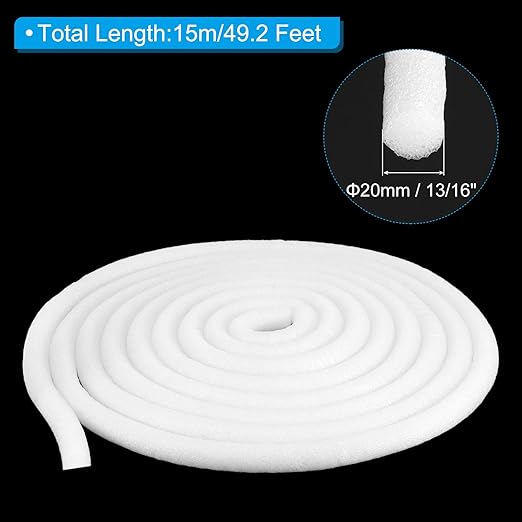 PATIKIL 13/16 Inch x 49.2 Feet Backer Rod for Gaps and Joints, Foam Rope Caulk Crack Joint Filler Roll Seal Weather Strip for Home Construction Car