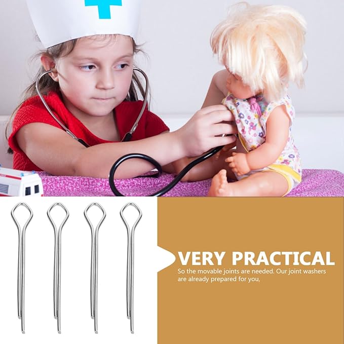 OSALADI DIY Doll Joints Accessories Kit with 10 Pins and 20 Washers for Doll Making Repair Limb Joints Crafting Materials