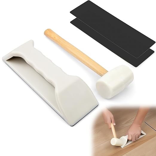Floor Gap Fixer Tool, Violetfox Heavy-Duty Plank Grabber Laminate Flooring Tools Wood Floor Repair LVP Installation Kit (gap fixer + Mallet)