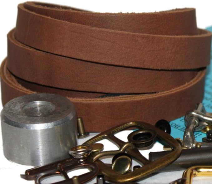 Leather Strap for Crafts & Jewelry | 72 Long × 5/8" Wide × 1/8" Thick (7-8oz) | Genuine Leather Strips for Crafts, Projects or Repairs - Medium Brown