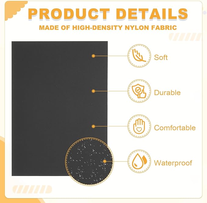 PATIKIL Nylon Repair Patch 8 x 6 Inch, 6pcs Self-Adhesive Down Jacket Repair Patches Waterproof Fabric Repairing Tape for Tents Sleeping Bag Outdoor Camping Gear, Black