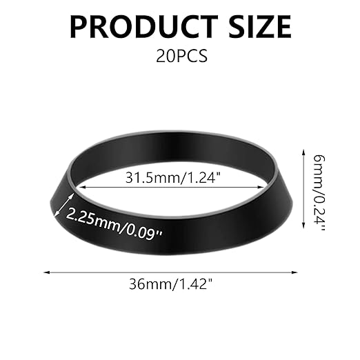 20 Pcs Kitchen Sink Drain Gasket Seal Ring, 1.2-1.4 Inch Rubber Slip Joint Washer