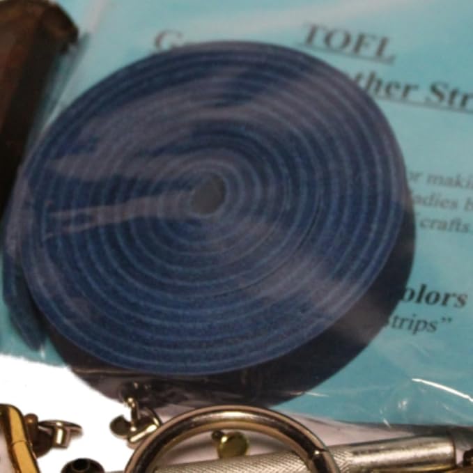 Leather Strap for Crafts & Jewelry | 72 Long × 5/8" Wide × 1/8" Thick (7-8oz) | Genuine Leather Strips for Crafts, Projects or Repairs - Blue | 4-Pack