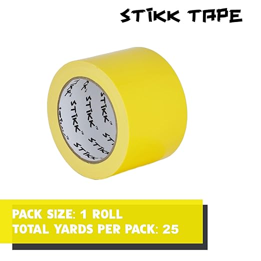 STIKK Duct Tape - Yellow Duck Tape - 3 inch x 25 Yards - Heavy Duty Tape for Repairs, Household Projects - for Commercial HVAC and Construction - Effective Heavy Duty Waterproof Duct Tape