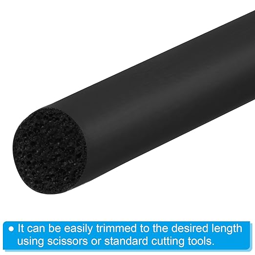 PATIKIL 13/64 Inch x 65.6 Feet Backer Rod, Foam Rope Caulk Crack Joint Filler Roll Seal Weather Strip for Home Construction, Black