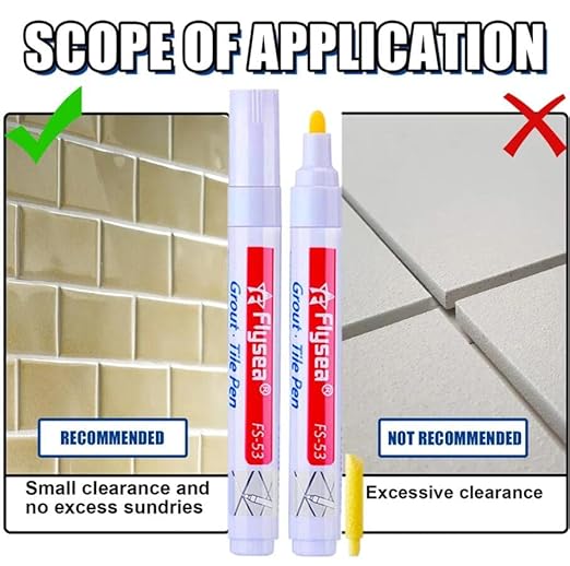 10 Pieces Tile Pen Wall Grout Color Pen Tile Repair Pen Refill Wall Gap Grout Renew Marker for Tiles Floor Kitchen Bathroom(White)