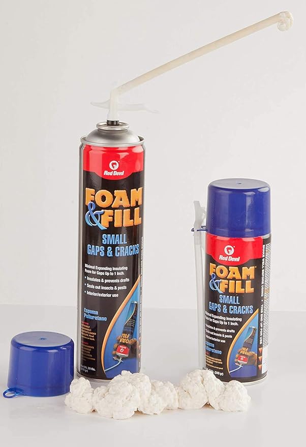 Red Devil 092012 Foam & Fill Small Gaps & Cracks Expanding Polyurethane Sealant, 20 oz, Off-White, Case of 12