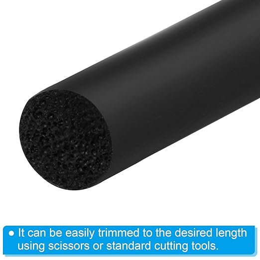 PATIKIL 15/64 Inch x 65.6 Feet Backer Rod, Foam Rope Caulk Crack Joint Filler Roll Seal Weather Strip for Home Construction, Black