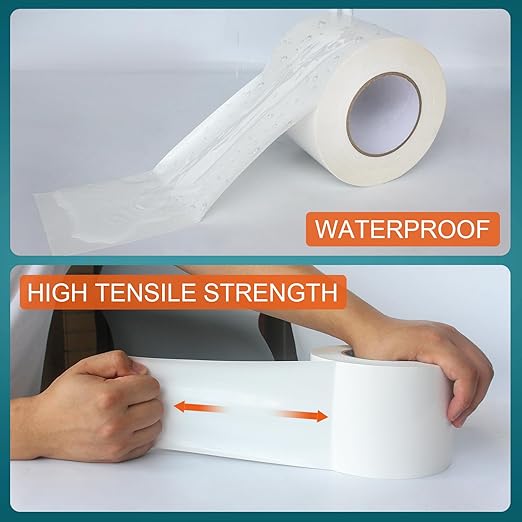 Golden Fox Vapor Barrier Tape, 4'' x 180' Roll, 9 Mil White Polyethylene Moisture and Vapor Barrier Seam Tape for Crawl Spaces, Marine Use, Insulation Tape, Underlayment & More, Waterproofing,1 Pack
