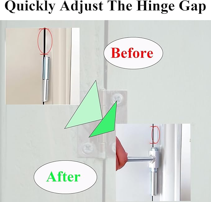 Door Hinge Gap Adjusting Wrench Tool, Upgraded Rolled Steel Doors Hinge Adjustment Tool, 23-25mm Hinges Gap Adjusting Wrench, Rust-Proof Doors Jamb Hinges Jig, Light Sliver