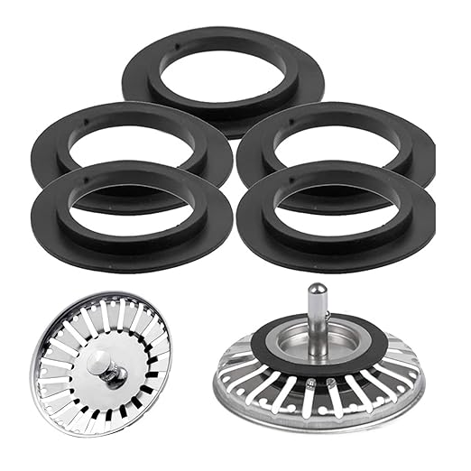 Assorted Basket Washers - Flexible Rubber Seals for Kitchen Sink Drain - 5pcs/Set - Simple Installs - Leak Proof Sink Seal