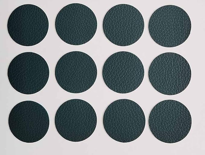 Round Leather Repair Patch for Furniture, Tape Self Adhesive for Couches Car Seat Sofa Jackets Handbags (OneSize,Dark Green)
