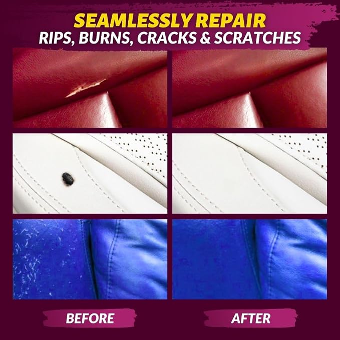 COCONIX Leather & Vinyl Repair Kit - White & Naturals | Fix Tears, Holes, Scratches, and Peeling on Leather and Vinyl Furniture, Car Seats, and Jackets | Easy Application with Customizable Colors