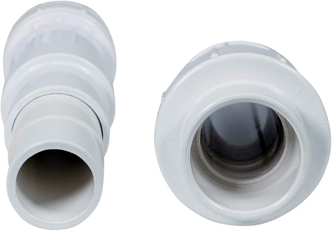 Midline Valve 567SD400 Heavy Duty PVC Repair Coupling; Expandable Pipe Fitting; 4 in.; White Plastic