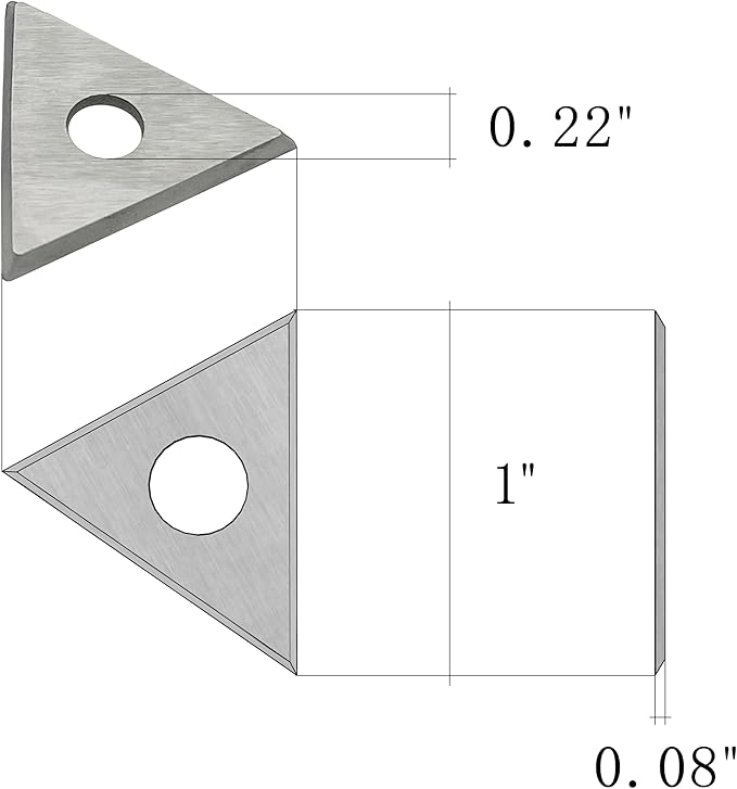 LU&MN Carbide Scraper Replacement Blades, 1" Triple-Edge Triangle Reversible Blades, Fits Most Handheld Paint, Glue& Grout Scrapers, 10Pieces