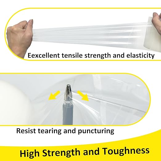 Greenhouse Repair Tape, 6 mil 4" x 214' Greenhouse Tape, Heavy Duty UV Resistant Clear Greenhouse Sheeting Coverings Film Tape for Seaming and Sealing (4" x 214')