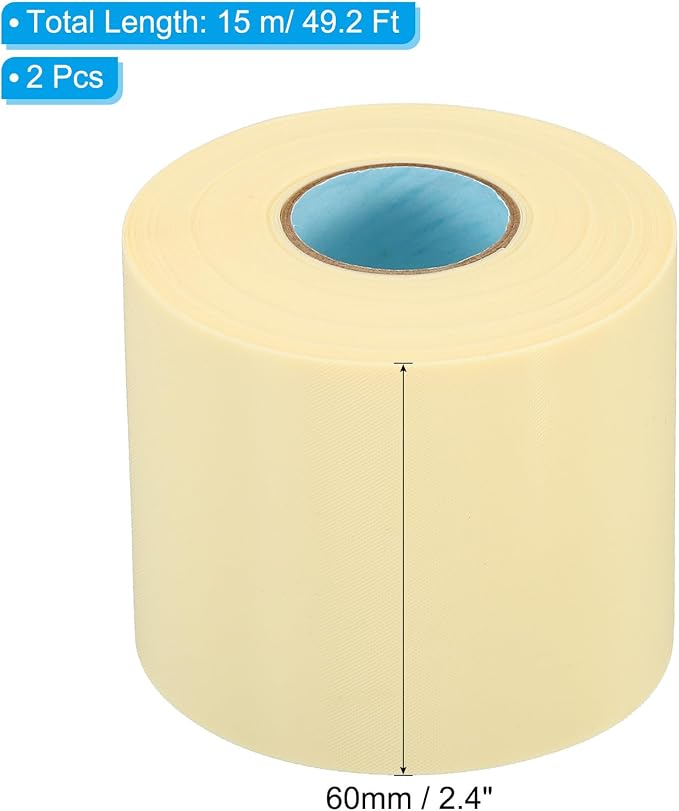 PATIKIL 2.4" x49.2ft Pipe Wrapping Tape, 2 Pack PVC Duct Tape Pipes Insulation Air Conditioner Tube Wrap Waterproof Non Adhesive for HVAC Electrical Beige