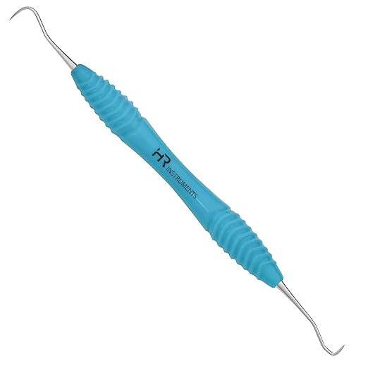 Professional Dental Tools Tartar Scraper for Dentist, Personal and Pets Use Plaque Remover with Comfortable Grip, Double Ended Silicon Grip Scaler H5/33 (Aqua)
