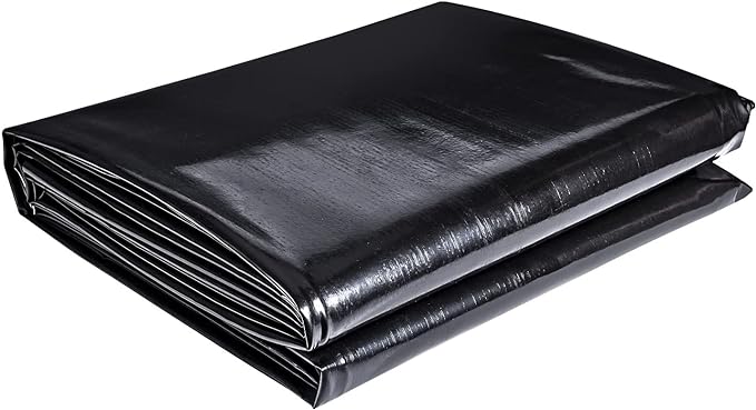 ToLanbbt Pond Liner 7 x 10 Ft, 20 Mil HDPE UV Resistant Preformed Pond Liner Easy Cutting, Underlayment for Fountain, Waterfall, Koi Pondsand Water Garden (Black)