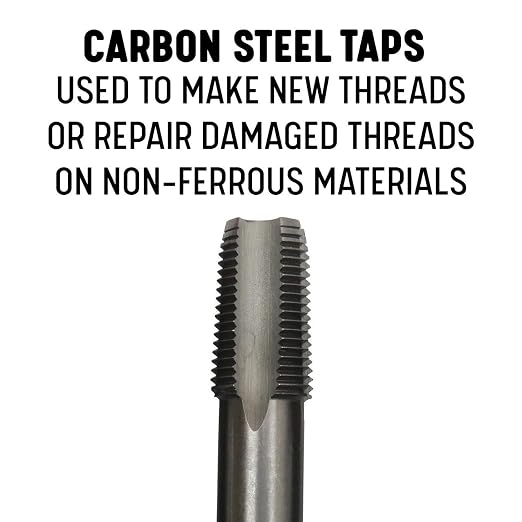 Drill America 1/8" NPT Pipe Tap and Die Kit, Carbon Steel Pipe Tap and Pipe Die - Hex Shape, POUT Series