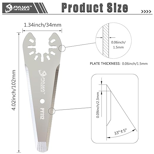 3" Tapered Oscillating Caulking Cutter, Multitool Scraper Blades for Caulk Adhesive Sealant Removal (10-Pack)