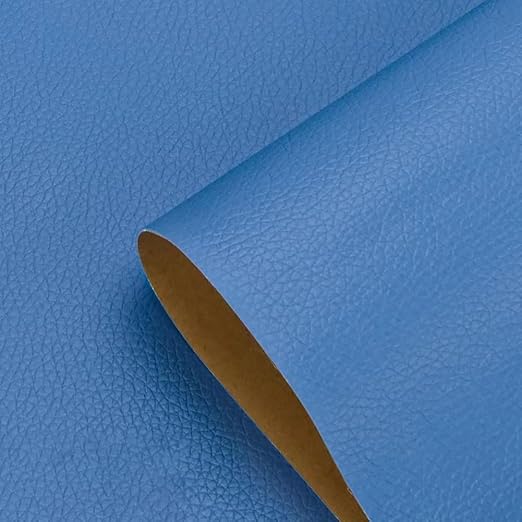 Self Adhesive Leather Repair Patch Lake Blue Faux Leather Fabric 19.7 x 54 Inch Leather Repair Tape Kit for Upholstery, Furniture, Couch, Sofa, Car Seats, Chairs