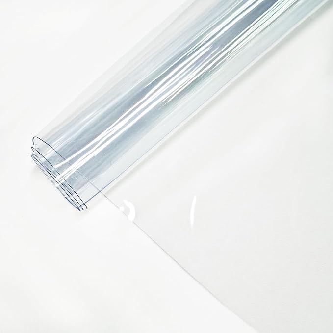 Clear Vinyl for Sewing, Transparent PVC Fabric Roll 15.7" x 48", 0.3mm Waterproof Clear Vinyl Fabric for Bags, Hair Bows, Cosmetic Bags, DIY Crafts and Sewing Projects