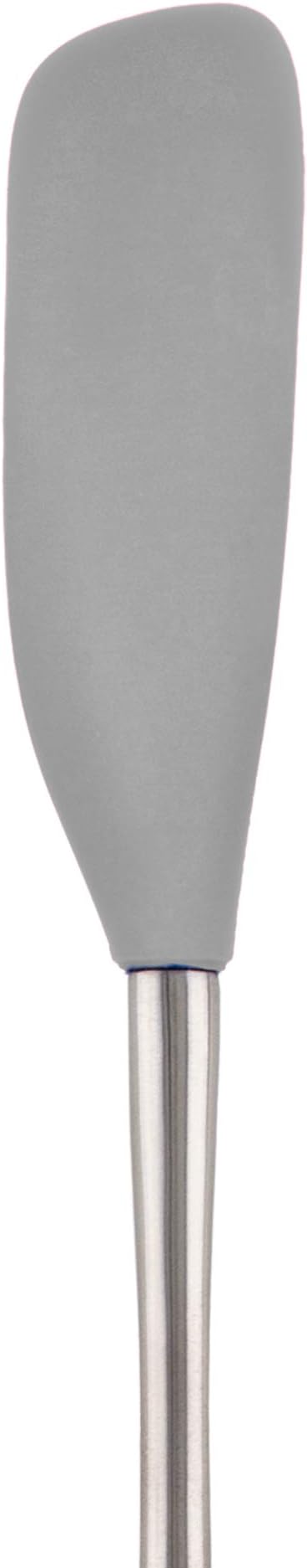 Tovolo Jar Spatula Silicone Long Stainless Steel Handle Scraper Spatula Oyster Gray, Jar Scraper Heat Resistant Dishwasher Safe BPA Free Kitchen Utensil for Scraping Spreading Jelly Peanut Butter