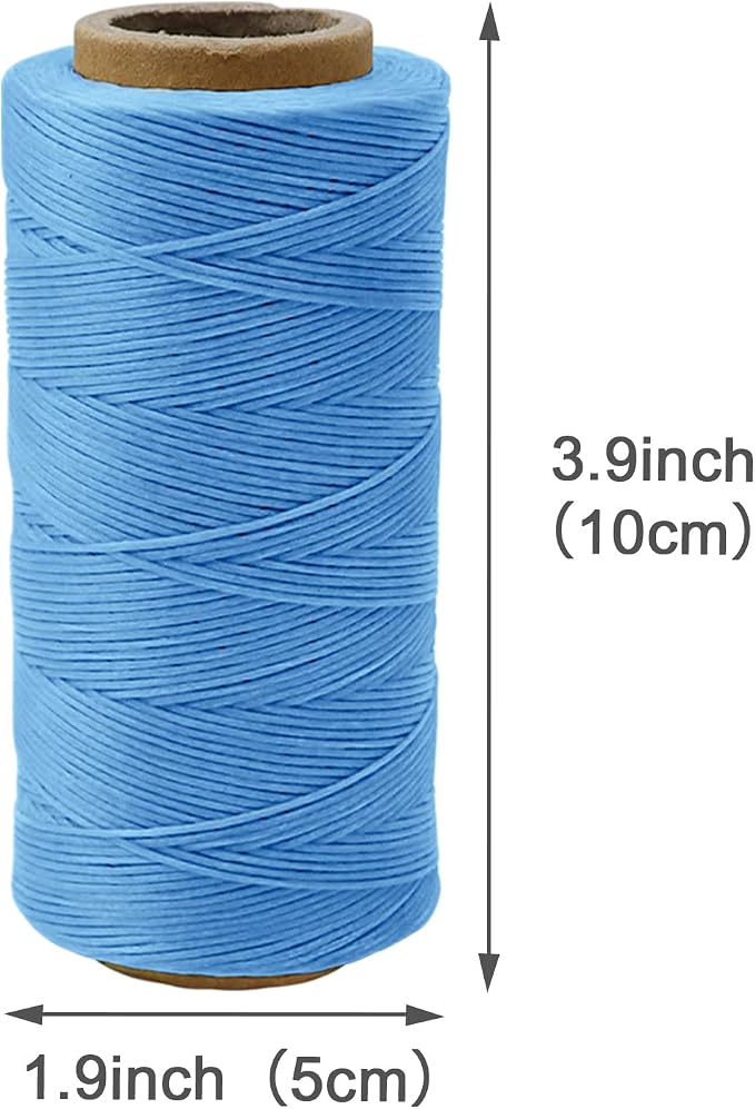 JeogYong 1mm Waxed Thread, 284 Yards 150D Flat Leather Sewing Thread, Hand Sewing Waxed Cord for Leather Craft, Bookbinding, Shoes Repairing (Pink)
