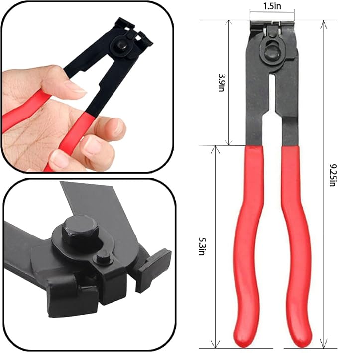 Zpana Car CV Boot Clamp Pliers Kit, Adjustable Vehicle Drive Shaft Joint Axle Boot Clamp Pliers Tool with 10 Stainless Steel Crimp Bands, Automotive Repair Tools Accessories, Universal Fit