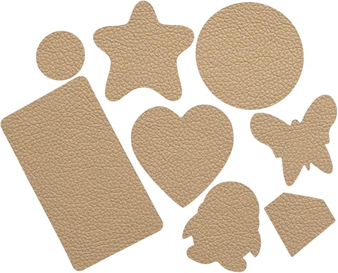 8 Pieces of Self-Adhesive Leather Repair Patches Tape Stickers for Sofas, Bags,Furniture,Car Seats,Waterproof and wear-Resistant (Khaki)