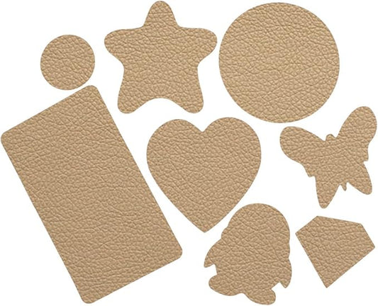 8 Pieces of Self-Adhesive Leather Repair Patches Tape Stickers for Sofas, Bags,Furniture,Car Seats,Waterproof and wear-Resistant (Khaki)