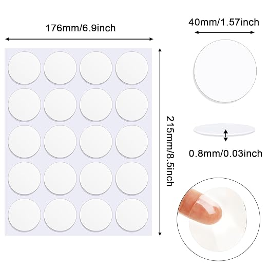 JANYUN 140 Pcs Sticky Dots ,40mm Putty Clear Double Sided Tape for Crafts | Sticky Tack Points Tape for School Office,Heavy Duty No Trace Adhesive Mounting Tape for Removable Balloons Stickers