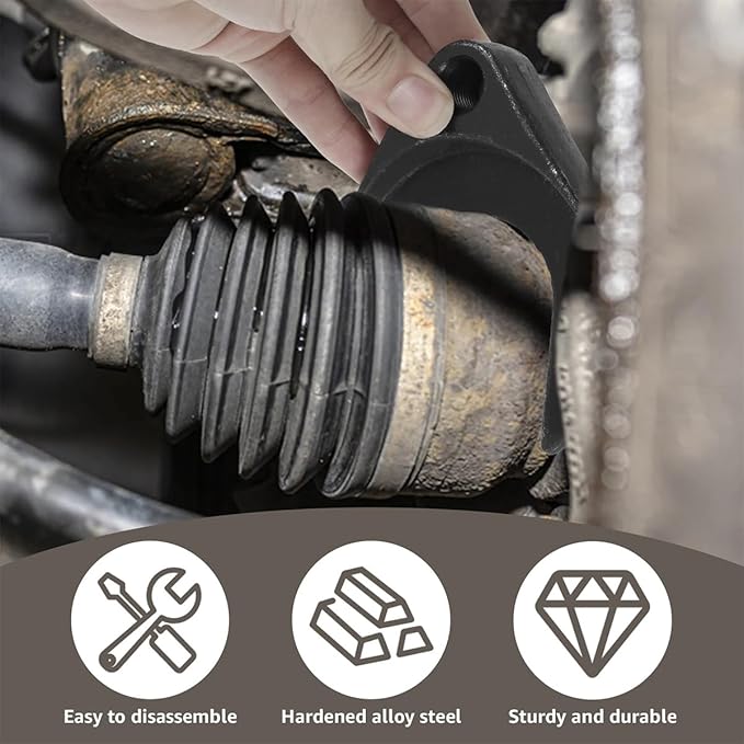 HZEL Car 63mm Inner CV Axle Puller Removal Tool with Nut, Vehicle Front Wheel Drive CV Joint Puller Adapter, Auto CV Joint Fork Attachment, Fits Slide Hammers with 5/8"-18 Threads