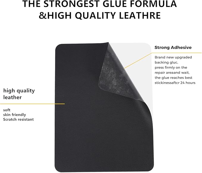 JDLUGH Sofa Leather Repair Patch Tape, 8.2x11 Inch2PCS Self Adhesive Couch, Car Seat, Office Chair, Leather Furniture, Vinyl Repair Patch Kit for Furniture (Brown1.0)