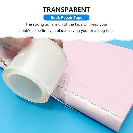 YINTTIAN 3 Rolls Clear Book Tape with Strong Adhesive, Book Repair Tape Waterproof for Libraries,Old Books, Broken Pages (2 Inch x 16.5 Feet Per Roll)