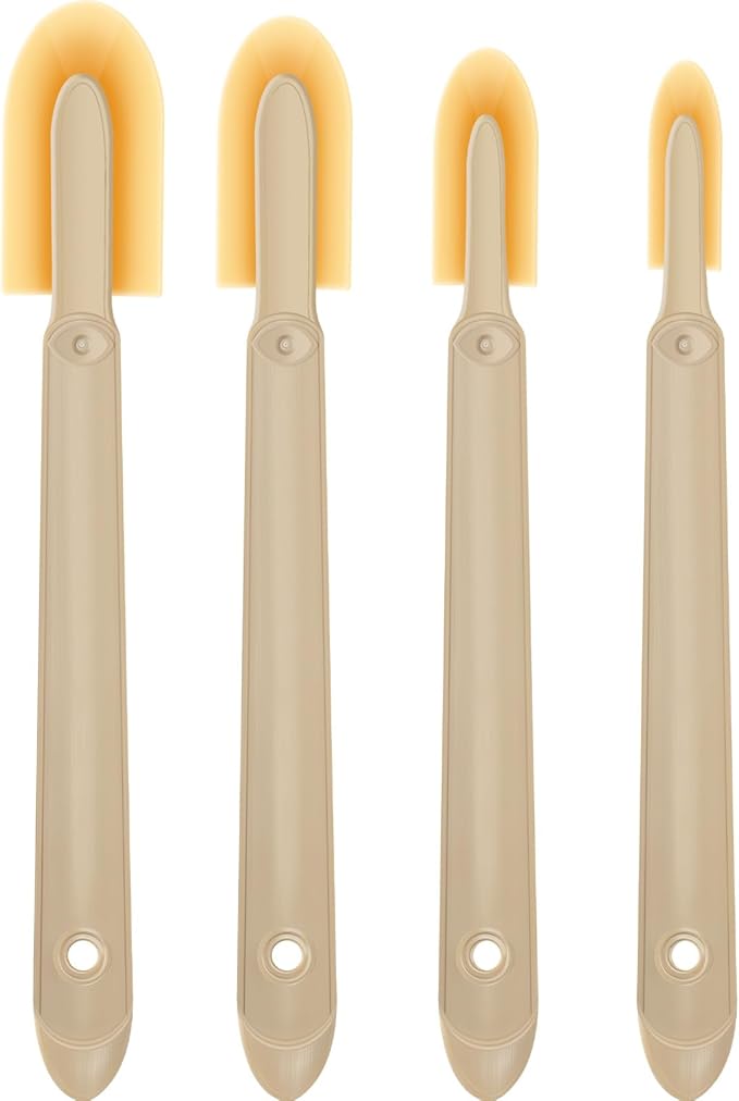 Gisafai 4 Size Set Rubber Caulking Tool Silicone Caulking Finishing Tool Tips Set Applicator with ABS Handle Grip for Brick Skirting Kitchen Bathroom