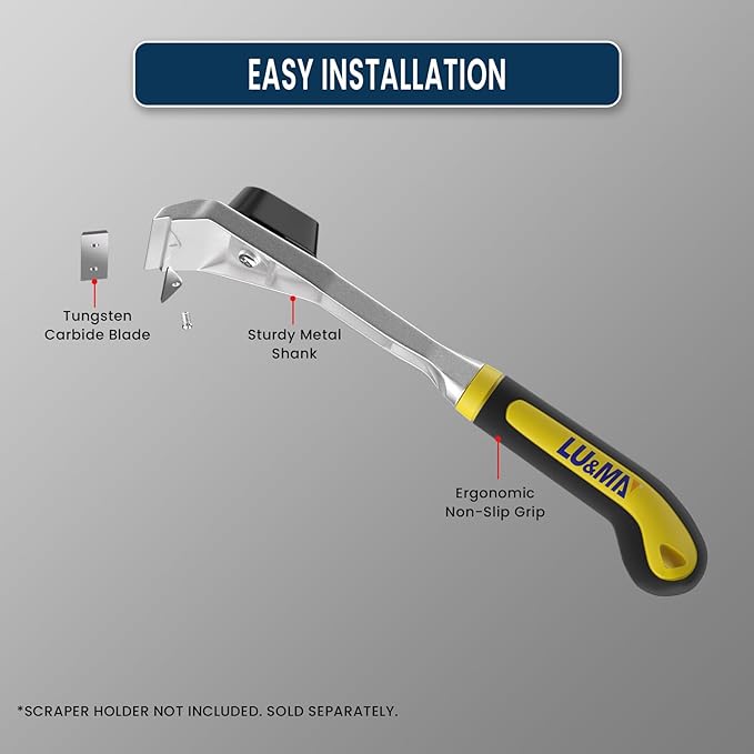LU&MN Carbide Scraper Replacement Blades, 2.38" / 60×12×1.5mm Double-Edged Reversible Blades, Fits Most Handheld Paint, Glue& Grout Scrapers, 10Pieces
