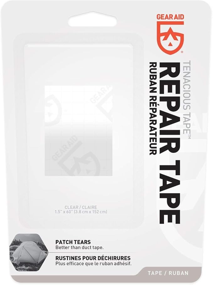 GEAR AID Tenacious Tape Repair and Seam Tape for Tents and Vinyl Clear Roll 1.5"x 60"