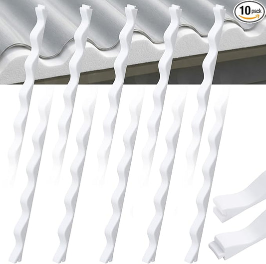 10 Pcs 3ft Long Wavy Foam Closure Strips for Metal Roofing Corrugated Panel Roofs Sealing Gaps at Ridges Edges Wave Seams Weatherproof Absorbing White Strips for Roof Maintenance Repair Protection