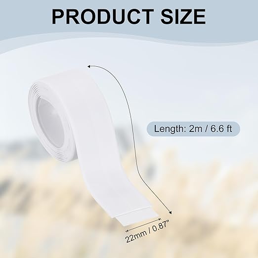 PATIKIL 1" x 6.6 ft Caulk Tape, Caulk Strips PVC Self Adhesive Caulking Tape Waterproof Edge Protectors for Bathroom Accessories Kitchen Countertop, White