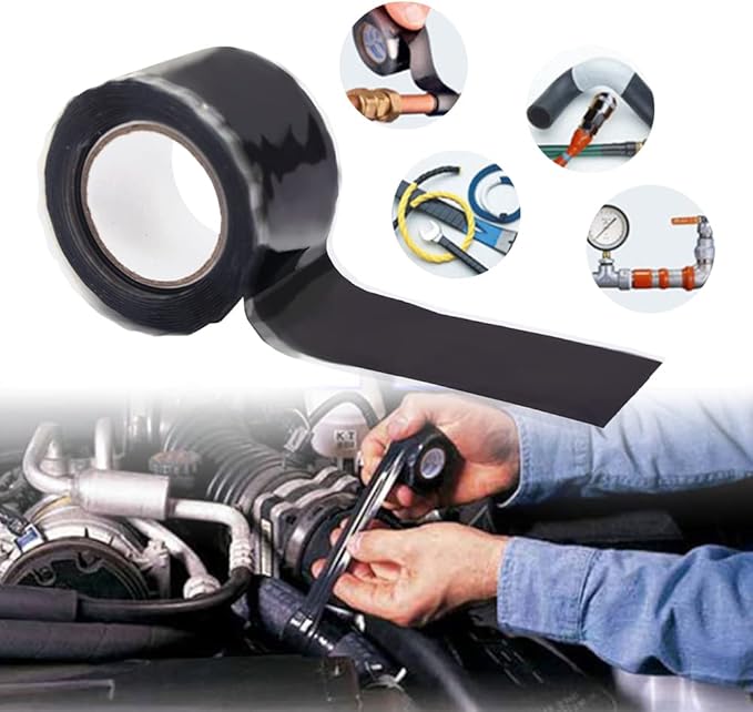 Pipe Repair Tape Stop Water Leak Burst Plumber Tap Waterproof BondingTape Tools Self Amalgamating,Black