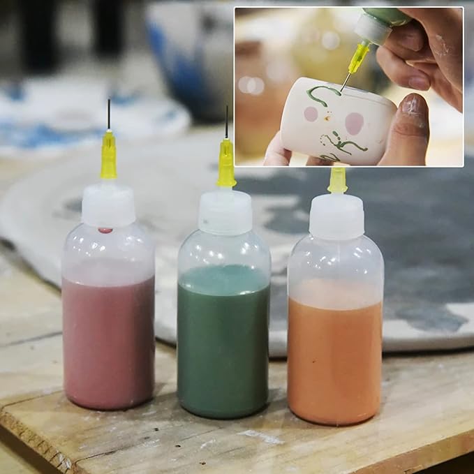 FJNATINH 50cc Glue Squeeze Bottle, Precision Tips Applicator Bottles, 5 Pack