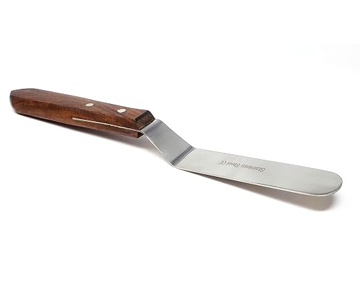 A2Z Scilab Brand Engineering Classic Offset Caulk Tooling Spatula, Stainless Steel (4 Inch Long Offset Blade)
