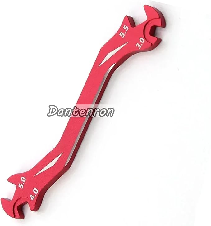 RC Multi-Function Wrench Turnbuckle Nut Ball Joint Remover 3mm 4mm 5mm 5.5mm Universal Repair Tool Aluminum Alloy for 1/10 1/8 1/24 Crawler Truck Off Road Car Boat Drone Airplane (Red)