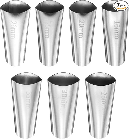 HARFINGTON 7pcs Caulking Nozzle Applicator 16/20/25/26/28/30/35mm Caulking Finisher Kit Stainless Steel Sealant Finishing Tool Kit Reusable Caulk Nozzle for Kitchen Bathroom